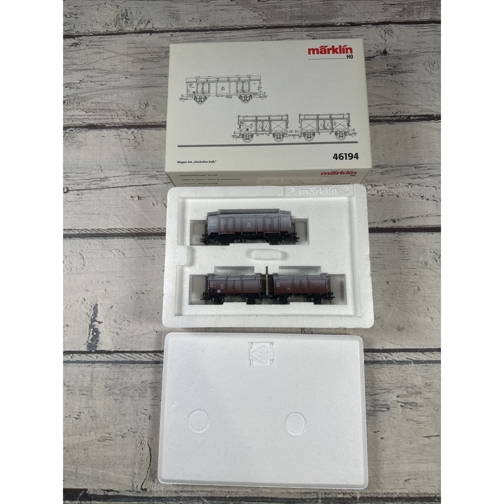 Märklin 46194 H0 DB Hochofen-Kalk Freight Car 3-Car Set New Open Box